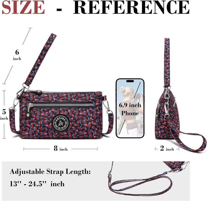 AOCINA Small Wristlet Wallet for Women RFID Blocking Crossbody Purse Gifts for Valentines Day Nylon Cell Phone Purses - Image 2